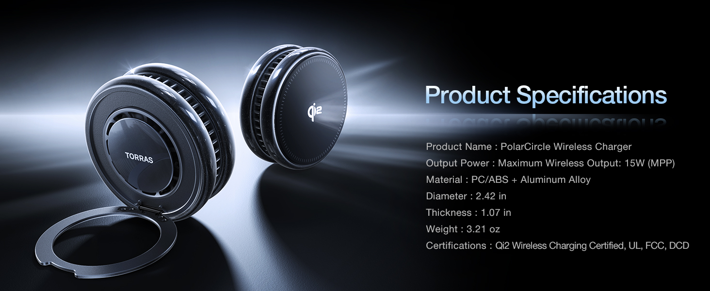 TORRAS PolarCircle Qi2 Mag-Safe Charger, 15W Cooling Magnetic Pad for iPhone 16/15/14/13, Wireless Charger for Samsung Galaxy S25 with 360°Spin Stand, Semiconductor Game Cooler, with 5ft Type-C Cable 18 TORRAS PolarCircle Qi2 Mag-Safe Charger, 15W Cooling Magnetic Pad for iPhone 16/15/14/13, Wireless Charger for Samsung Galaxy S25 with 360°Spin Stand, Semiconductor Game Cooler, with 5ft Type-C Cable-
