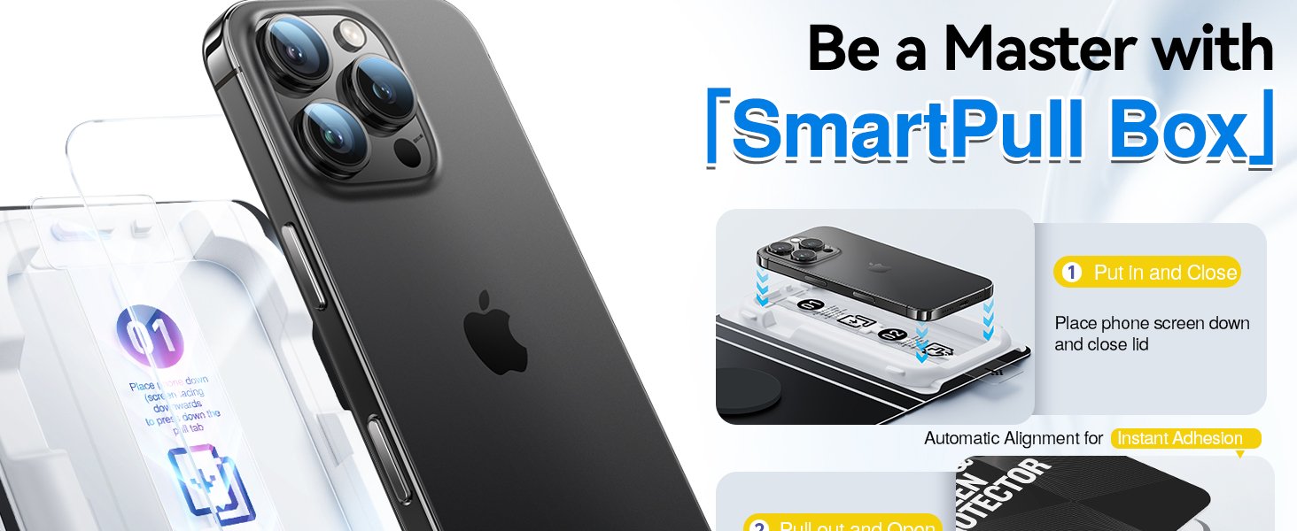 SMARTDEVIL 3 Pack Screen Protector for iPhone 16 Pro Max, Bubble-and-Dust-Free Box, HD Tempered Glass, Military Grade Shatterproof & Ultra Durable, Easy Installation 10 SMARTDEVIL 3 Pack Screen Protector for iPhone 16 Pro Max, Bubble-and-Dust-Free Box, HD Tempered Glass, Military Grade Shatterproof & Ultra Durable, Easy Installation-