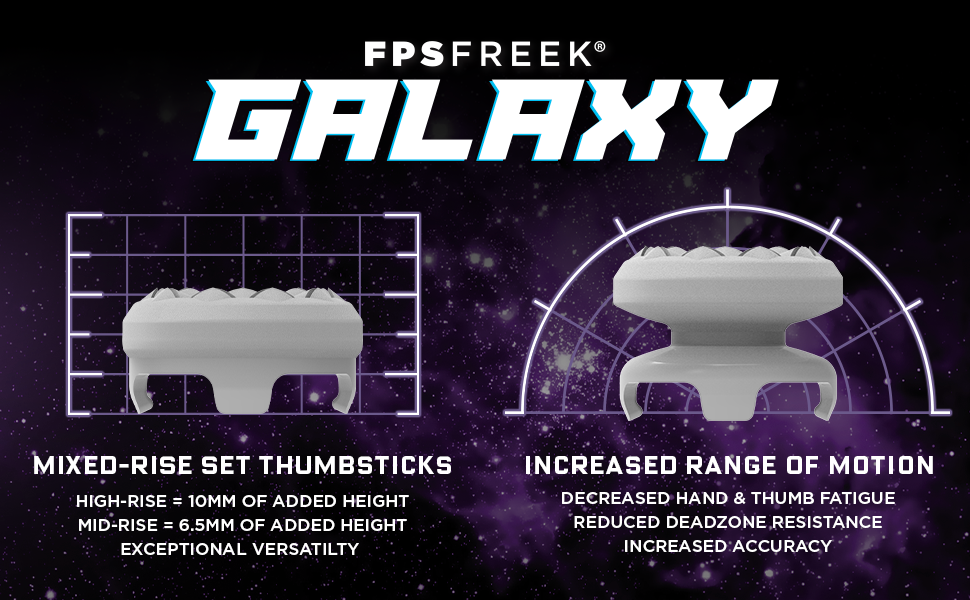 KontrolFreek FPS Freek Galaxy White for PlayStation 4 (PS4) and PlayStation 5 (PS5) | Performance Thumbsticks | 1 High-Rise, 1 Mid-Rise | White 6 KontrolFreek FPS Freek Galaxy White for PlayStation 4 (PS4) and PlayStation 5 (PS5) | Performance Thumbsticks | 1 High-Rise, 1 Mid-Rise | White-