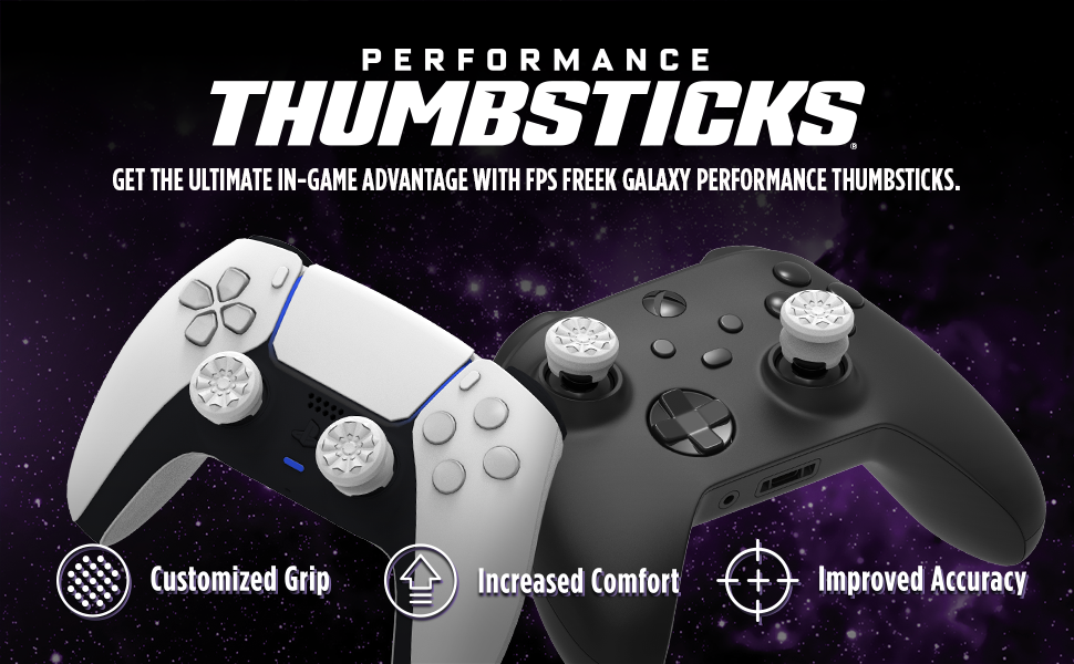 KontrolFreek FPS Freek Galaxy White for PlayStation 4 (PS4) and PlayStation 5 (PS5) | Performance Thumbsticks | 1 High-Rise, 1 Mid-Rise | White 7 KontrolFreek FPS Freek Galaxy White for PlayStation 4 (PS4) and PlayStation 5 (PS5) | Performance Thumbsticks | 1 High-Rise, 1 Mid-Rise | White-