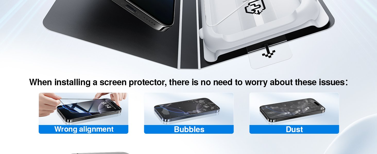 SMARTDEVIL 3 Pack Screen Protector for iPhone 16 Pro Max, Bubble-and-Dust-Free Box, HD Tempered Glass, Military Grade Shatterproof & Ultra Durable, Easy Installation 8 SMARTDEVIL 3 Pack Screen Protector for iPhone 16 Pro Max, Bubble-and-Dust-Free Box, HD Tempered Glass, Military Grade Shatterproof & Ultra Durable, Easy Installation-