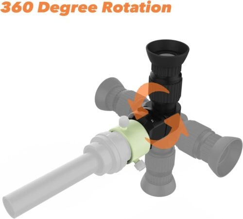 Right Angle Viewer for Polar Scope with Metal Adapter: Crystal-Clear and Easy Polar Alignment | Built in Diopter(1x-2x Zoom) - 90 Degree Viewfinder for Finder Scope Camera & Telescopes/No More Crouch - 이미지 7