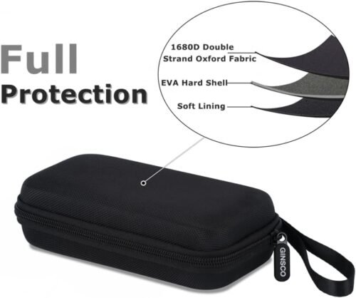 Ginsco Hard Shell Protection Case Electronic Accessories Organizer Pouch for MacBook Air/pro Adapter Chargers Cables Power Bank, for Sandisk Portable SSD Flash Disk SD Card (Black) - 이미지 5