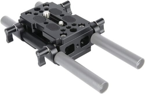 NICEYRIG Shoulder Support Camera Baseplate with 15mm Rod Clamp Railblock for Rod Support/DSLR Rig Cage