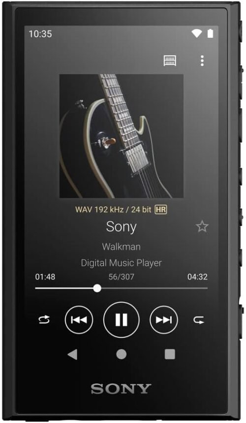 Sony NW-A306 Walkman 32GB Hi-Res Portable Digital Music Player with Android, up to 36 Hour Battery, Wi-Fi & Bluetooth and USB Type-C – Black NW-A306/B, Black