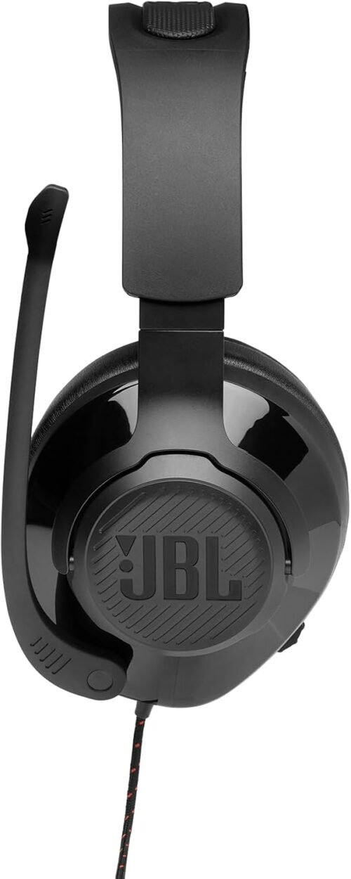 JBL Quantum 200 - Wired over-ear gaming headset with Voice focus directional flip-up mic and memory foam ear cushions (Black) - 이미지 7