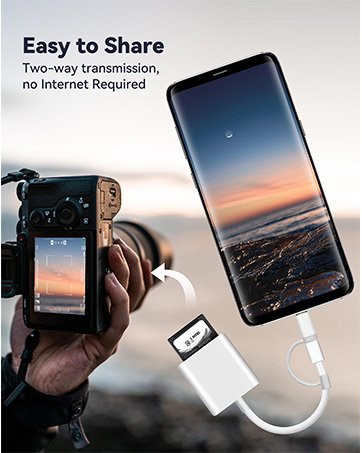 SD Card Reader for iPhone iPad, Dual Connector (Lightening&USB-C) Micro SD Memory Card Reader, 2 in 1 SD and TF Card Adapter Portable Trail Camera Viewer, No Driver Needed, Plug and Play 10 SD Card Reader for iPhone iPad, Dual Connector (Lightening&USB-C) Micro SD Memory Card Reader, 2 in 1 SD and TF Card Adapter Portable Trail Camera Viewer, No Driver Needed, Plug and Play-