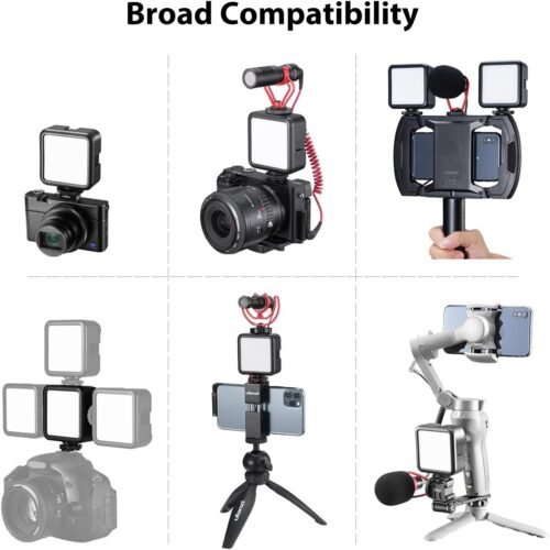 ULANZI VL49 2000mAh LED Video Light w 3 Cold Shoe, Rechargeable Soft Light Panel, Portable Photography Lighting for DJI OSMO Sony DSLR Canon Camera GoPro Vlogging - 이미지 5