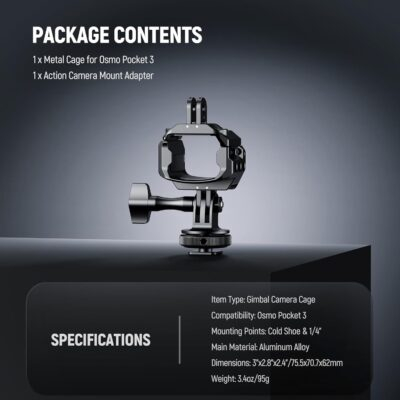 "Ultimate NEEWER Pocket 3 Cage: The All-in-One Aluminum Gimbal Rig for Effortless Video Mastery!" - 이미지 8