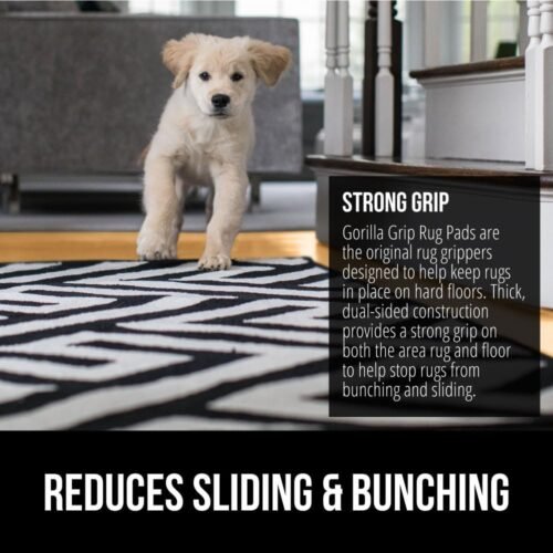 GORILLA GRIP Extra Strong Rug Pad Gripper, Grips Keep Area Rugs Safe and in Place, Thick, Slip and Skid Resistant Pads for Hard Floors Under Carpet Mat Cushion and Hardwood Floor Protection 2x3 FT - 이미지 3