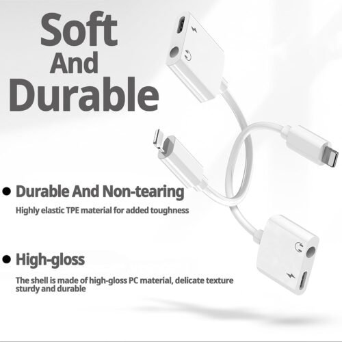 "Ultimate 2-in-1 Lightning to 3.5mm Adapter: Charge and Listen Simultaneously with MFi Certification for iPhone 14/13/12/11/XS/XR!" - 이미지 3