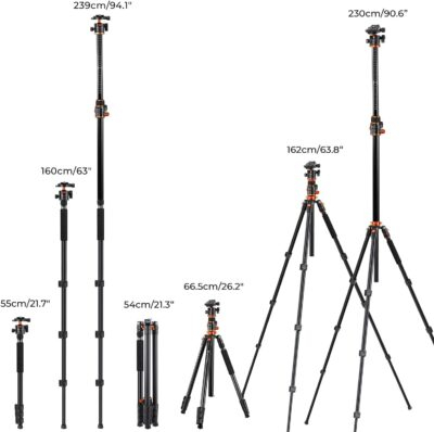 K&F Concept 90-Inch Ultra-Sturdy Tripod: Your Ultimate Travel Companion for Stunning Overhead Shots! - 이미지 6