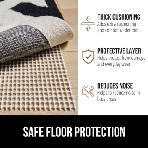 GORILLA GRIP Extra Strong Rug Pad Gripper, Grips Keep Area Rugs Safe and in Place, Thick, Slip and Skid Resistant Pads for Hard Floors Under Carpet Mat Cushion and Hardwood Floor Protection 2x3 FT - 이미지 5