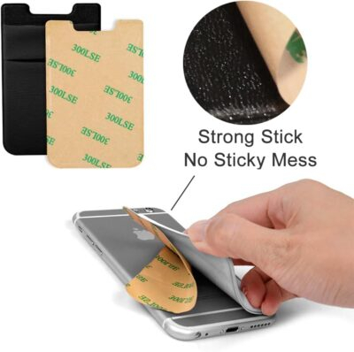 Hoblaze Stretchy Wallet Pocket: Versatile Adhesive Card Holder for Your Smartphone - 3-Pack Black - 이미지 4