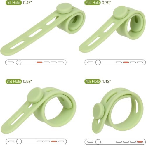 24Pcs Silicone Cable Ties - Reusable & Washable with Locking Buckle Design, Adjustable Fastening Cable Straps, Multi-Purpose High Elasticity Cord Organizer (4 Colors) - 이미지 3
