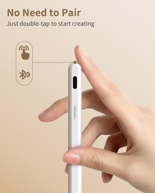 Metapen Pencil A8 for Apple iPad 2018-2025, (2X Faster Charge), Tilt Sensitivity, Pixel Precision, Stylus Pen for iPad 11/10/9/8/7/6th Gen, Pro 12.9/11/13-inch M4, Air 3/4/5/M2/M3, Mini 5/6th, White - 이미지 5