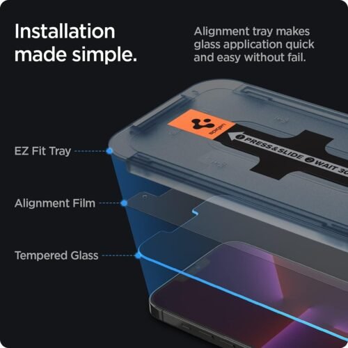 Spigen Tempered Glass Screen Protector designed for iPhone 14 Plus/iPhone 13 Pro Max [2 Pack] - 이미지 2
