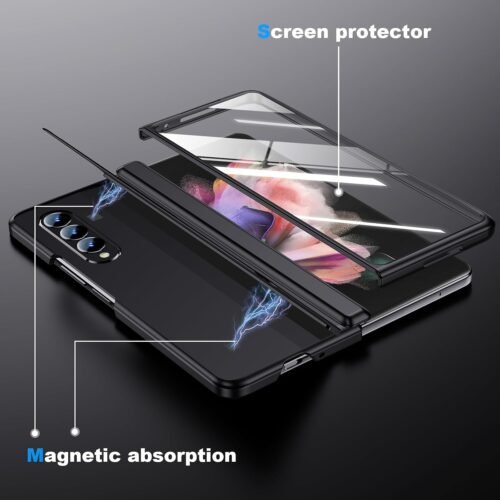 "Elevate Your Style: All-in-One Slim Case with Hidden Kickstand & Wireless Charging for Samsung Z Fold 3" - 이미지 7