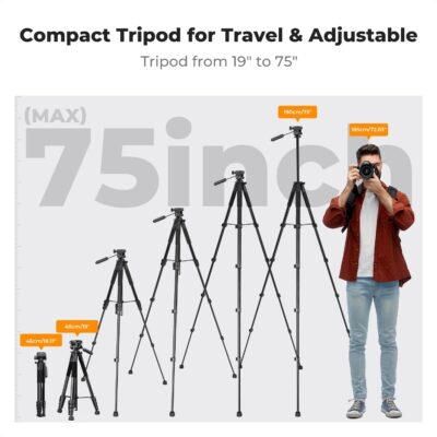 Elevate Your Creativity: K&F Concept 75" Ultra-Light Travel Tripod for DSLR and Smartphones - Perfect for Vlogs and Live Streams! - 이미지 4