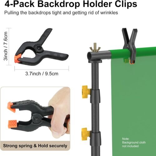 LINCO Lincostore Backdrop Support Stand Kit 10x6.5ft Adjustable Photography Studio Photo Background Support System with Carrying Bag for Green Screen Muslin, 4171 - 이미지 8