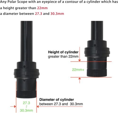 Right Angle Viewer for Polar Scope with Metal Adapter: Crystal-Clear and Easy Polar Alignment | Built in Diopter(1x-2x Zoom) - 90 Degree Viewfinder for Finder Scope Camera & Telescopes/No More Crouch - 이미지 5