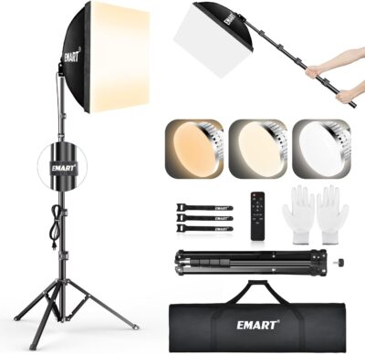 Illuminate Your Creativity: EMART 16" Softbox Lighting Kit for Stunning Studio Photography and Video!