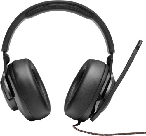 JBL Quantum 200 - Wired over-ear gaming headset with Voice focus directional flip-up mic and memory foam ear cushions (Black) - 이미지 8