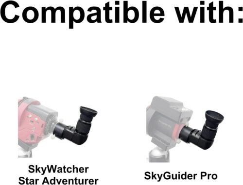 Right Angle Viewer for Polar Scope with Metal Adapter: Crystal-Clear and Easy Polar Alignment | Built in Diopter(1x-2x Zoom) - 90 Degree Viewfinder for Finder Scope Camera & Telescopes/No More Crouch - 이미지 4