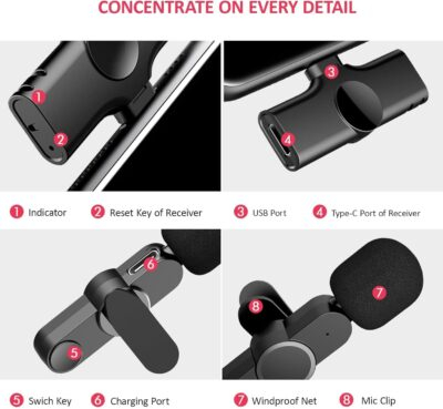 "Unleash Your Voice: Premium Wireless Lavalier Mic for iPhone 15 and Smartphones - Perfect for Streaming & Recording!" - 이미지 9