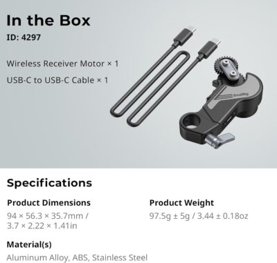 Revolutionize Your Filmmaking: SmallRig Lite Wireless Receiver Motor with Precision Control and Lightning-Fast Charging! - 이미지 8