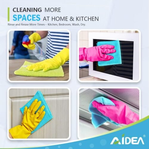 AIDEA Microfiber Cleaning Cloth-100PK, Soft Microfiber Towels for Cars, Absorbent Cleaning Rags, Lint-Free Streak-Free Wash Cloths for House, Kitchen, Window(12in.x12in) - 이미지 7