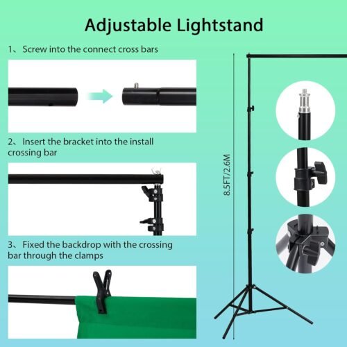 Photography Lighting kit with Backdrops, 8.5ftx10ft Backdrop Stand, 5 Tripod Stands and Bulb, Umbrella Softbox Continuous Lighting, Photo Studio Equipment for Portrait Product Photo Shoot - 이미지 2