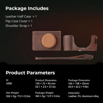 Elevate Your FUJIFILM X100VI: Premium Leather Case Kit with Half Cover, Flip Top, and Stylish Shoulder Strap - 이미지 8