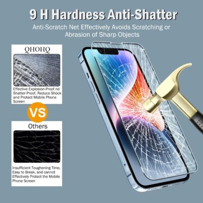 "Ultimate Protection: QHOHQ Triple Pack Screen and Camera Lens Shields for iPhone 14/13 – Unmatched Clarity and Toughness!" - 이미지 6