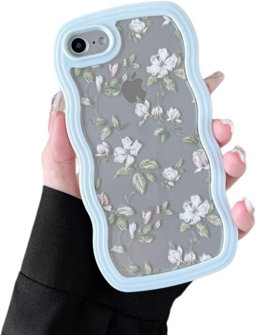 "Chic Green Leaf Floral Case: Slim & Stylish Protection for iPhone SE/8/7"