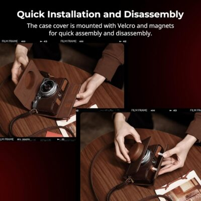 Elevate Your FUJIFILM X100VI: Premium Leather Case Kit with Half Cover, Flip Top, and Stylish Shoulder Strap - 이미지 4