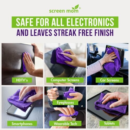Screen Mom Screen Cleaner Spray and Microfiber Cloth 16oz Screen Cleaner Spray and Wipe for TV, Laptop, Computer, Phone, iPad, Car Screen Cleaning Kit Electronic Cleaner Spray - 이미지 3