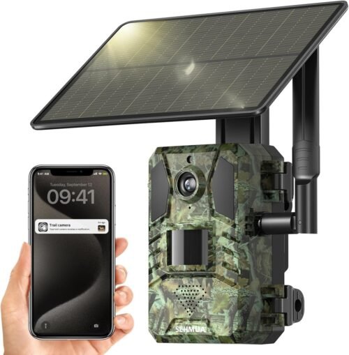 "Unleash the Wilderness: SEHMUA 2.7K Solar-Powered Cellular Trail Camera with Instant Live Streaming!"