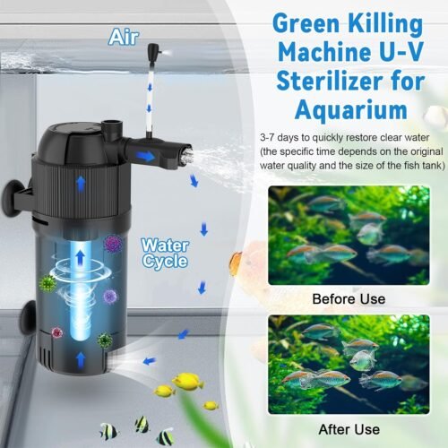 Revolutionize Your Aquarium: 5-in-1 UV Filter & Pump for Crystal Clear Water! - 이미지 2