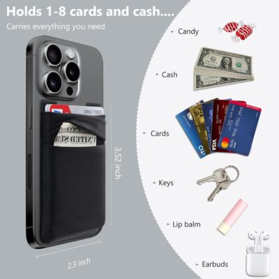 Hoblaze Stretchy Wallet Pocket: Versatile Adhesive Card Holder for Your Smartphone - 3-Pack Black - 이미지 8
