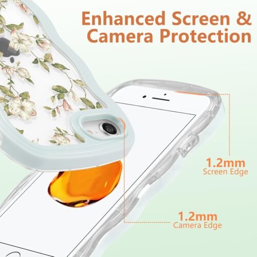 "Chic Green Leaf Floral Case: Slim & Stylish Protection for iPhone SE/8/7" - 이미지 3