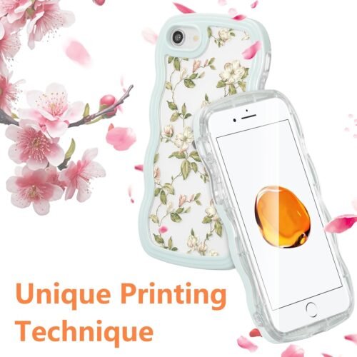 "Chic Green Leaf Floral Case: Slim & Stylish Protection for iPhone SE/8/7" - 이미지 2