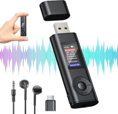 "Compact 64GB Voice Recorder: Your Ultimate Portable Companion for Meetings, Interviews, and Classes!"
