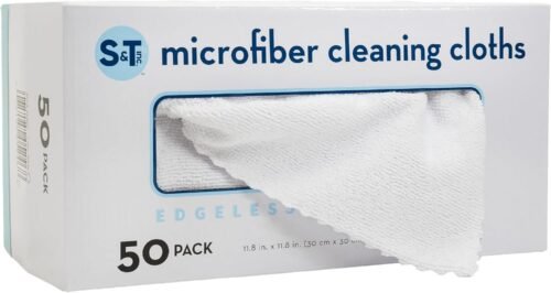 "Ultimate Home & Auto Essentials: 50-Pack Reusable Microfiber Cleaning Cloths in Convenient Storage Box"