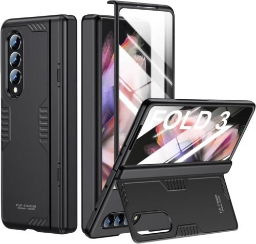 "Elevate Your Style: All-in-One Slim Case with Hidden Kickstand & Wireless Charging for Samsung Z Fold 3"