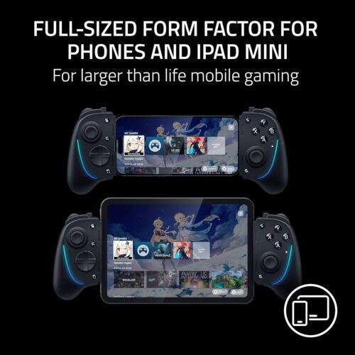 Razer Kishi Ultra Gaming Controller for Android, iPhone 15 & 16 Series, iPad Mini A17 Pro & 6 (USB C): Pro Controls - Ergonomic Grip - Stream PC, Xbox, PS5 Games on Mobile, Phone, Tablet - Chroma RGB - 이미지 3