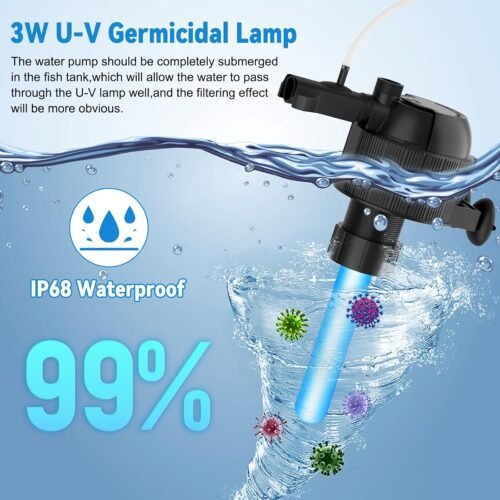 Revolutionize Your Aquarium: 5-in-1 UV Filter & Pump for Crystal Clear Water! - 이미지 3