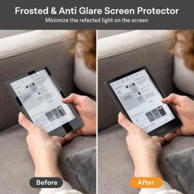 CoBak 3 Pack Anti-Glare Matte Screen Protector for 7" Kindle Paperwhite 12th Gen 2024 & Colorsoft Signature Edition,for Kobo Aura 2 - High Clarity, Fingerprint Resistant - Fine-Grit Texture PET Film - 이미지 4