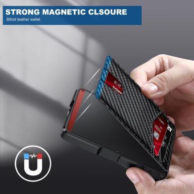 Wallet for Men, Mens Minimalist Wallet 9-13 Cards, Slim Compact Wallet with Money Clip & ID Window, RFID Blocking Smart Pop Up Card Wallet, Metal Aluminum Credit Card Holder Bifold Wallet - 이미지 6