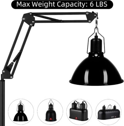 Transform Your Terrarium: Versatile Heat Lamp Stand with 360° Swing Arm and Adjustable Height for Reptiles - 이미지 4